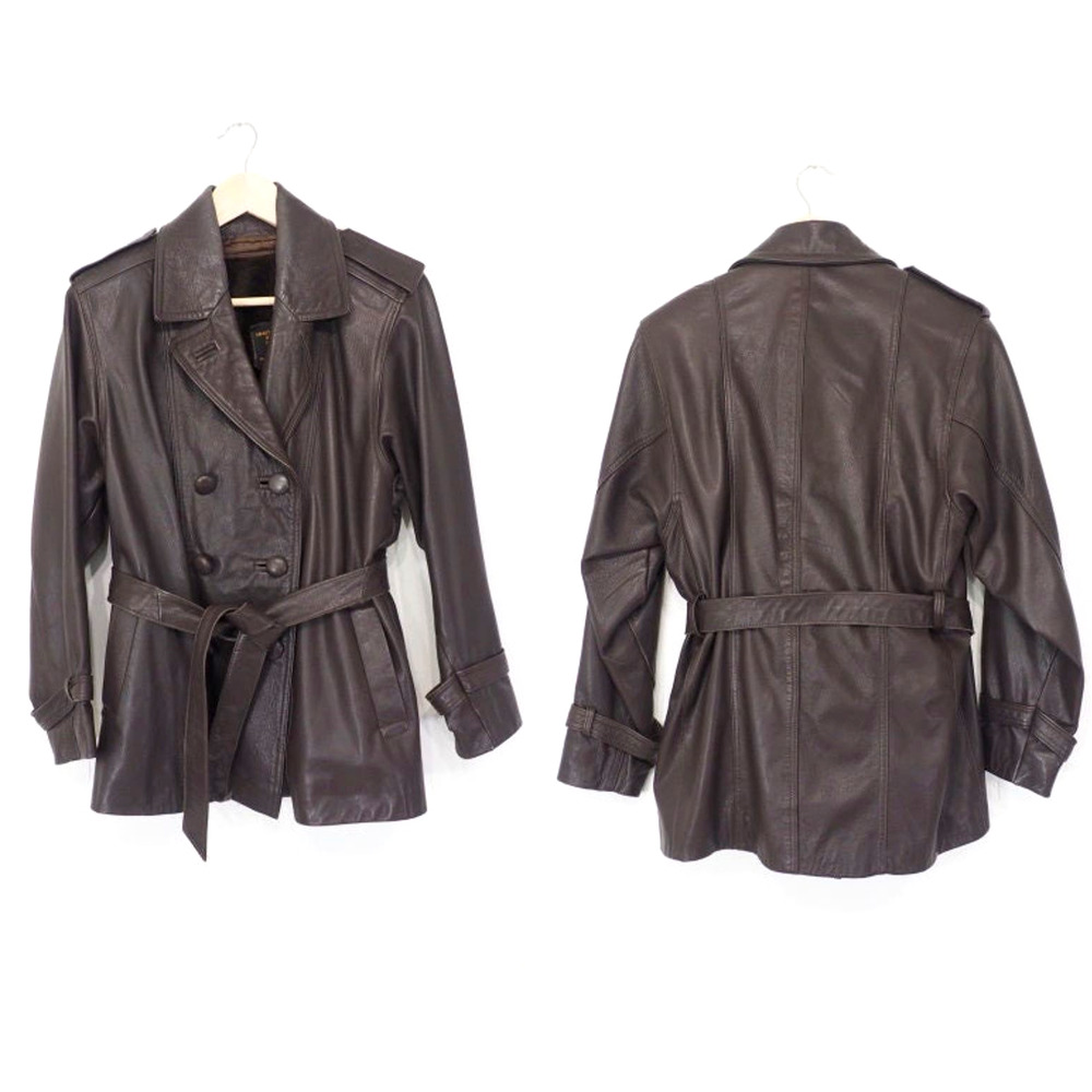 Vintage Leather Belted Air Force Flyer Inspired‎ Jacket Fleece Lined Size M